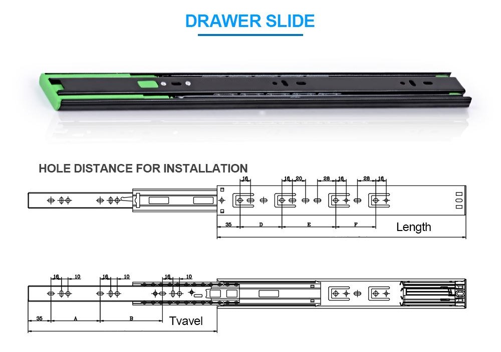 hole distance for installation 